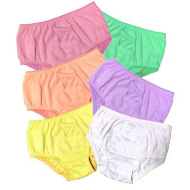 Imagem de Kit 10 Calcinhas Infantil 100% Algodão Fundo Forrado Confortável Cores
