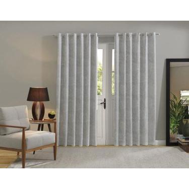 Imagem de Cortina Pequena Jacquard Para Sala Quarto 2 x 1,80m Admirare, Silver