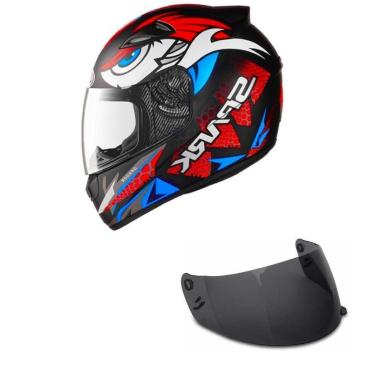 Imagem de Capacete Ebf New Spark Dragon Laranja Mais Viseira Fumê Cor:;Tamanho:61;Gênero:Masculin...