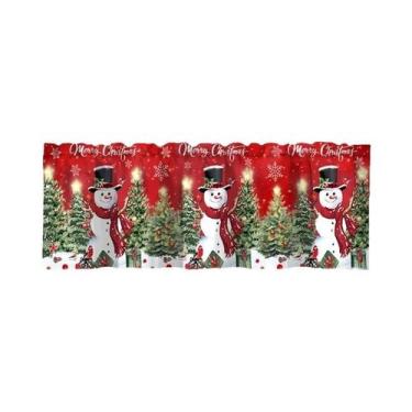 Imagem de Cortinas Curtas Para Janela De Natal Para Cozinha, Banheiro E Decoraçõ