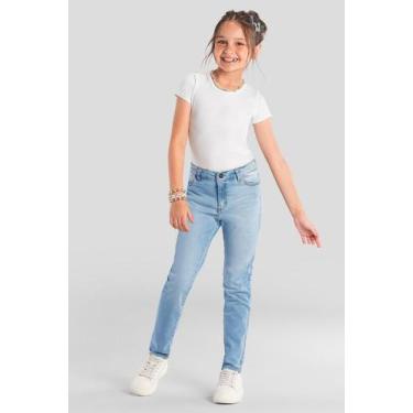 Imagem de Calça infantil menina em jeans Brandili, 6, Azul