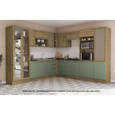 Imagem de Armário de Cozinha Modulada Completa de Canto 14 peças 2,99X2,98m 265 