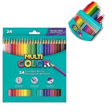 Imagem de Lápis De Cor Multi Color Ecolápis Para Colorir Lápis Escolar 24Un