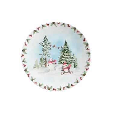 Imagem de Jogo de Pratos Sobremesa Snow Natal Alleanza 6 Pçs