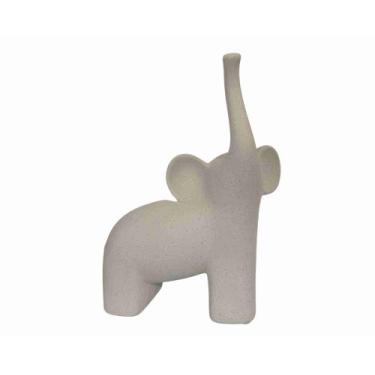 Imagem de Escultura Elefante em Cerâmica Branco 16569 G Mart