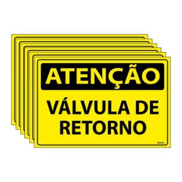 Imagem de Combo 6 Placas De Sinalização Atenção Válvula De Retorno 30x20 Ecom IA