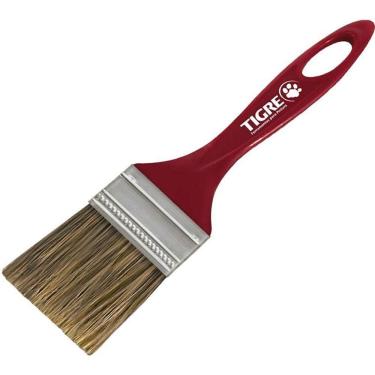 Imagem de Kit Trincha de Pintura 500 Simples 1 Polegada Cerdas Gris para Tintas Látex e Acrílicas Pacote com 12 Tigre
