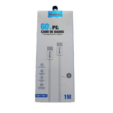 Imagem de Cabo Carregador Usb-C /Usb-C 60W Pd Turbo KinGo Reforçado 1m