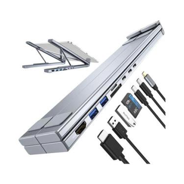 Imagem de Estação De Docking Universal 8 Em 1 USB C Para Laptop Com 2 Portas USB