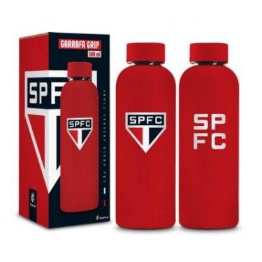 Imagem de Garrafa termica grip 500ml emborrachado times - sao paulo brasfoot