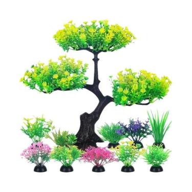 Imagem de Plantas Artificiais De Plástico Para Aquário De Peixe Betta Goldfish, 