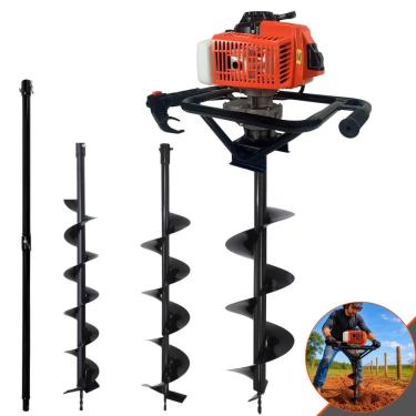 Imagem de Perfurador de Solo DPS623P 3HP 62cc com Brocas 80X10cm 80X15cm 80X20cm e Extensão 100cm Laranja