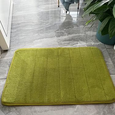 Imagem de Tapetes de banheiro macios de espuma viscoelástica – Tapetes de banheiro absorventes antiderrapantes para pisos de cozinha e banheiro, verde 40 x 61 cm