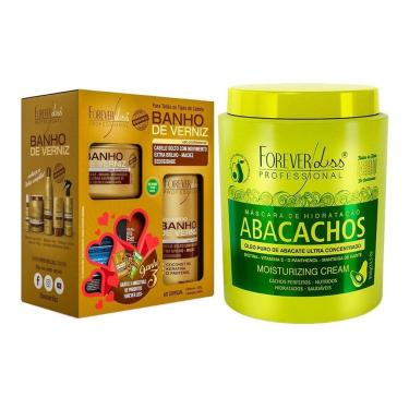 Imagem de Forever Liss Máscara Abacachos 950g + Kit Especial Banho Verniz
