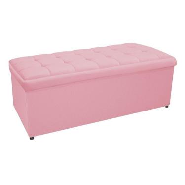 Imagem de Calçadeira Copenhague 160cm Queen Size Suede Rosa Adj Decor