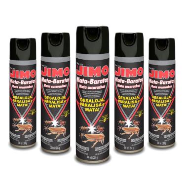 Imagem de Kit com 5 Dedetizadores JIMO Anti Baratas Spray 300ml