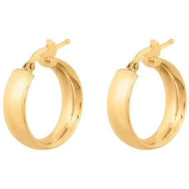 Imagem de Brinco De Argola Lisa 6mm Em Ouro 18k 750