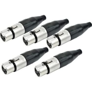 Imagem de Kit Com 05 Plug Conector Xlr Canon Fêmea Linha Santo Angelo