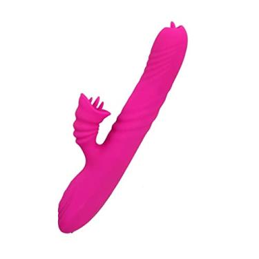 Imagem de Vibrador de Silicone Língua Lambendo Estimulador do Clitóris e Ponto G Aquecimento Telescópicos 23 Velocidades Zatla