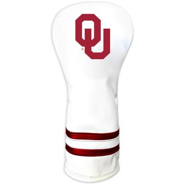 Imagem de Team Golf NCAA Oklahoma Sooners White Vintage Fairway Golf Club Headcover, design justo, design retrô e excelente qualidade