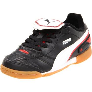 Imagem de Puma Chuteira de futebol Esito Finale IT (criança pequena/criança grande), Preto/branco/vermelho, 4.5 Big Kid