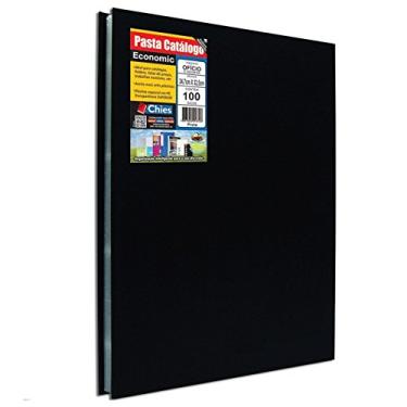 Imagem de Pasta catálogo ofício economic 5179 preta com 100 plásticos Chies