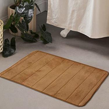 Imagem de SHENGANG Tapete de banho Tapete de lã coral almofada de espuma com memória antiderrapante Absorção de água Tapete Banheira Chuveiro Capacho, 5,40x60cm