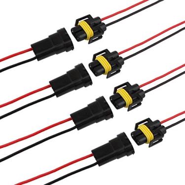 Imagem de Winka Adaptador H11 H8 fêmea e macho conector cablagem soquetes para farol de neblina 4 peças