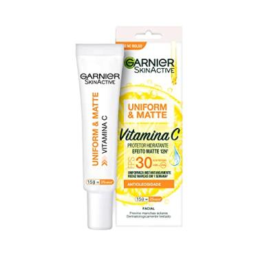 Imagem de Garnier Uniform & Matte Protetor Hidratante Facial com Vitamina C e Ação Antioxidante, Controla a Oleosidade e Reduz Marcas, Efeito Matte 12h, FPS 30, 15ml