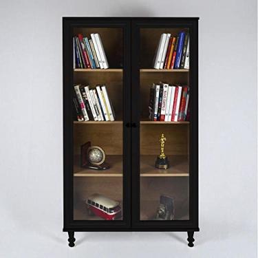Imagem de Armário Multiuso 2 Portas de vidro Ditália E-957 Cor:preto