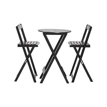 Imagem de KIT - Conjunto Bistrô Madrid Dobrável 0,60 X 0,60 2 Cadeiras - Disa Móveis