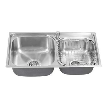 Imagem de Cuba em Aço Inox com Válvula, Dispenser e Cesto Cozinha Área Gourmet Inovartte ICB07