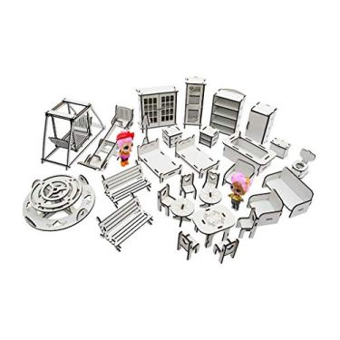 Imagem de MOVEIS PARA MINI BONECAS COMPATÍVEL COM LOL E POLLY COM 29 PEÇAS BRANCOS - DARAMA