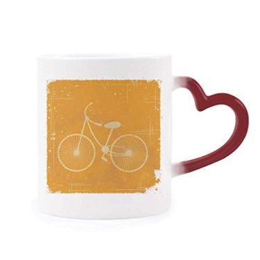 Imagem de Caneca esportiva de bicicleta com estampa amarela sensível ao calor, caneca vermelha que muda de cor