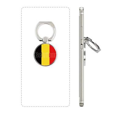 Imagem de Suporte de anel de telefone com nome da bandeira da Bélgica com laço ajustável