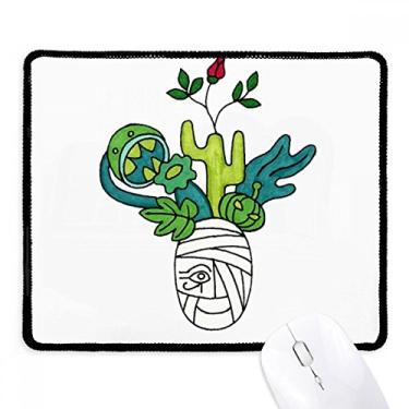 Imagem de Tapete de borracha para jogos Horus Botany Mummy Plant Cactus Mousepad com borda costurada