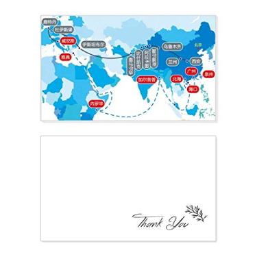 Imagem de Mapa de estrada em seda com diagrama de vetor, cartão de agradecimento, aniversário, saudação, casamento, agradecimento