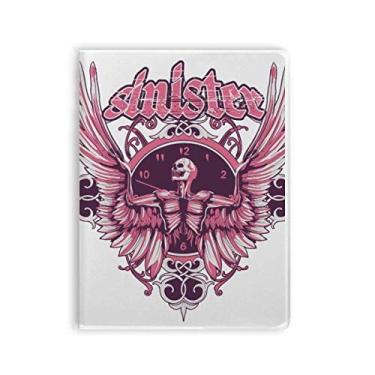 Imagem de Caderno Graffiti Street Pink Skull Angle Clock Pattern Notebook Gum Cover Diary Soft Cover