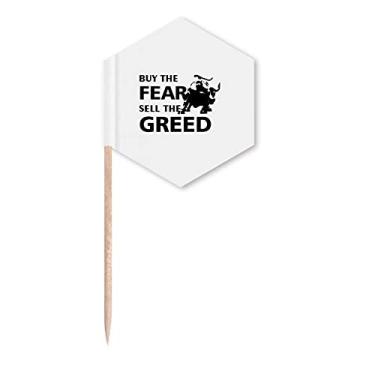 Imagem de Compre Fear Sell Greed Art Deco Presente Fashion Palito de Dente Bandeiras de Cupcake Picks Festa Celebração