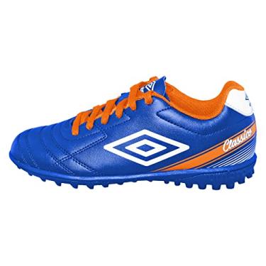 Imagem de Umbro Boy's Classico X TF Jr. Sneaker, Blue/White/Orange, 5.5 Little Kid