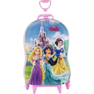 Imagem de Mochila de Rodinhas 3D Maxtoy Princesas Castelo Rosa
