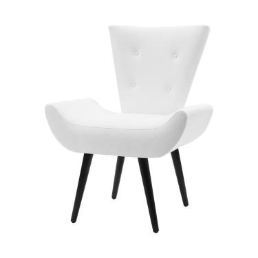 Imagem de Poltrona Decorativa Emilia Pé Palito em Suede - Branco
