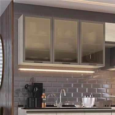 Imagem de Armário Aéreo Triplo com Vidro Greta Irm Crema