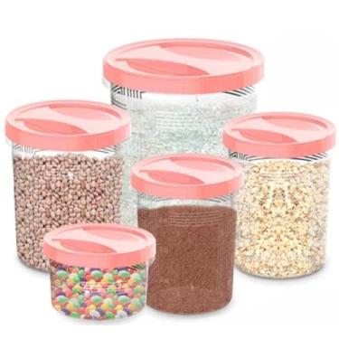 Imagem de Uninjet - Porta Mantimento Conjunto De Potes Tampa Com Rosca 5 Peças