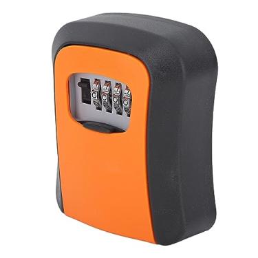 Imagem de Caixa de Armazenamento de Chave Portátil, Caixa de Bloqueio de Armazenamento de Segurança Com Chave de Senha 10000 à Prova d'água para Ambientes Internos (Laranja (com capa