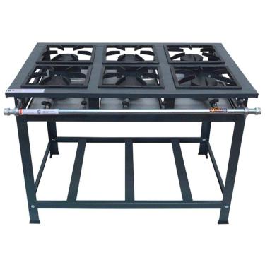 Imagem de Fogão Industrial 6 Bocas Alta Pressão de Piso P5 Metalfour