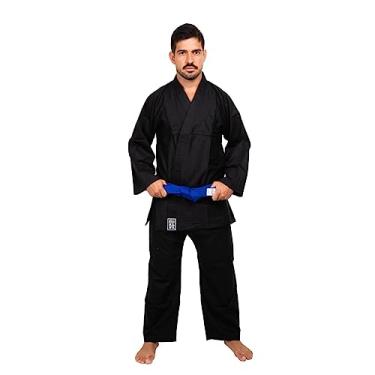 Imagem de Kimono Adulto Reforçado Judo Jiu-Jitsu, Haganah, Preto, A3
