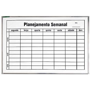 Imagem de Quadro Branco 90x60 Planejamento SEMANAL Moldura Alumínio Pop Referência 6335