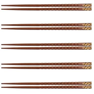Imagem de HEMOTON 1 Conjunto 5 Pares Pauzinhos Pontiagudos Utensílios De Sushi Pauzinhos De Treinamento Pauzinhos De Metal Pauzinhos De Bambu Pauzinhos Longos Estilo Japonês Japão De Madeira Filho