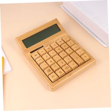Imagem de Operitacx caneta com ventilador científico calculadora de escritório calculadora solar calculadora portátil calculadora para escritório bambu calculadora eletrônica computador